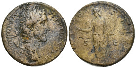 Antoninus Pius, (A.D. 138-161), AE sestertius, (30mm, 20.92 g), Rome mint, issued A.D. 142, obv. laureate head of Antoninus Pius to right, around ANTO...
