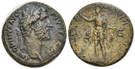 Antoninus Pius, 138 - 161 AD AE Sestertius, Rome Mint, (29mm, 21.13 g) Obverse: ANTONINVS AVG PIVS P P TR P, Laureate head of Antoninus right. Reverse...
