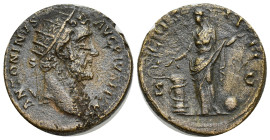 Antoninus Pius. A.D. 138-161. Æ dupondius (25mm, 11.51 g). Rome, A.D. 146. ANTONINVS AVG PIVS P P TR P, radiate head of Antoninus Pius right / C-OS II...