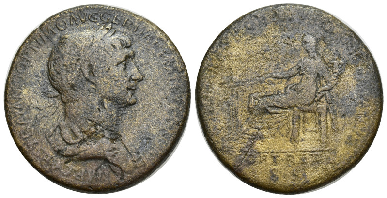 Trajan (98-117), Æ Sestertius, (33mm, 23.32 g), Rome, c. AD 114-117, IMP CAES NE...