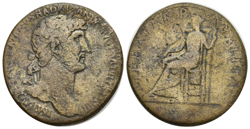 Hadrian Ӕ Sestertius. (31mm, 27.51 g) Rome, AD 120-121. IMP CAESAR TRAIANVS HADR...