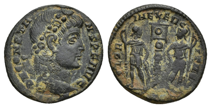 Constantine I, 307 - 337 AD AE Follis, (15mm, 1.58 g) Obverse: CONSTANTINVS AVG,...