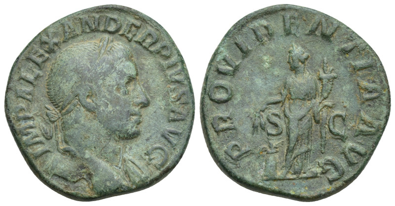 Severus Alexander. A.D. 222-235. Æ sestertius (28mm, 17.81 g). Rome, A.D. 232. I...