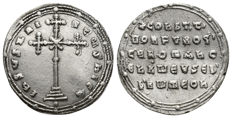 Constantine VII and Romanus I AR Miliaresion. (23mm, 2.71 g) Constantinople, AD ...