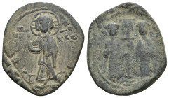 Constantine X Ducas and Eudocia (1059-1067 AD) Constantinople AE Follis (25mm, 7.20 g) Obv: + EMMA-NOVHΛ - Christ standing facing on footstool, wearin...