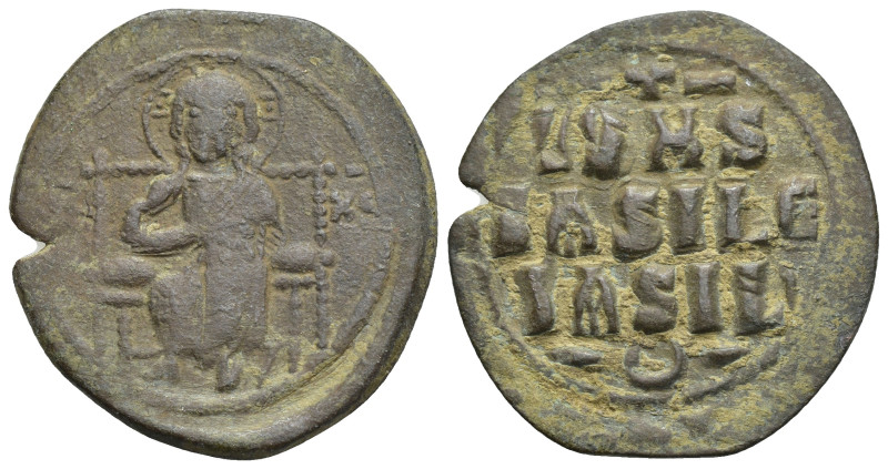 Time of Constantine IX, circa 1042-1055. Anonymous AE follis (30mm, 7.85 g), Con...