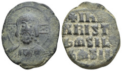 Anonymous Folles. temp. Basil II & Constantine VIII, circa 976-1025. Æ Follis (24mm, 9.75 g). Constantinople mint. Bust of Christ Pantokrator facing /...