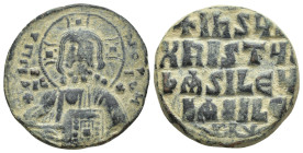 Anonymous Folles. temp. Basil II & Constantine VIII, circa 1020-1028. Æ Follis (25mm, 10.97 g). Constantinople mint. Facing bust of Christ Pantokrator...