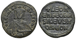 Leo VI the Wise. AD 886-912. Constantinople Follis Æ (26mm, 8.00 g) + LEOn bASILEVS ROm, crowned facing bust, holding akakia / + LEOnEh ΘΕΟ bASILEVS R...