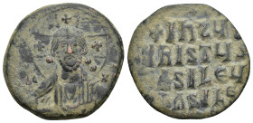 Anonymous Folles. temp. Basil II & Constantine VIII, circa 976-1025. Æ Follis (27mm, 7.57 g). Constantinople mint. Facing bust of Christ Pantokrator /...