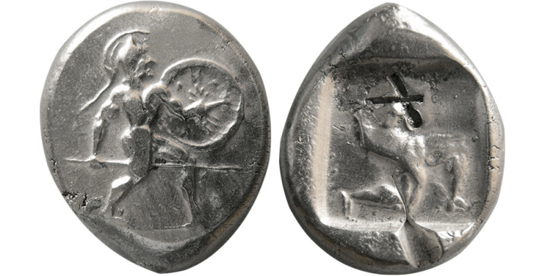 PAMPHYLIA, Aspendos. Circa 460-420 BC. AR Stater (10.88 gm; 22 mm). Helmeted, nu...