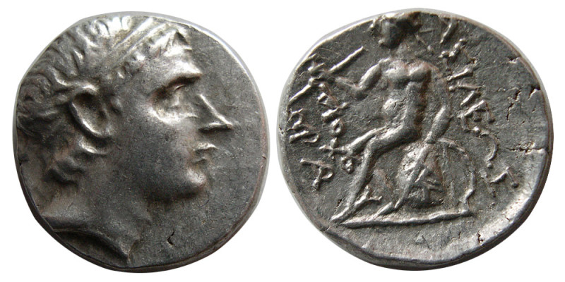 SELEUKID KINGS. Antiochus III, 222-187 BC. Silver Drachm (4.17 gm; 17 mm). Seleu...