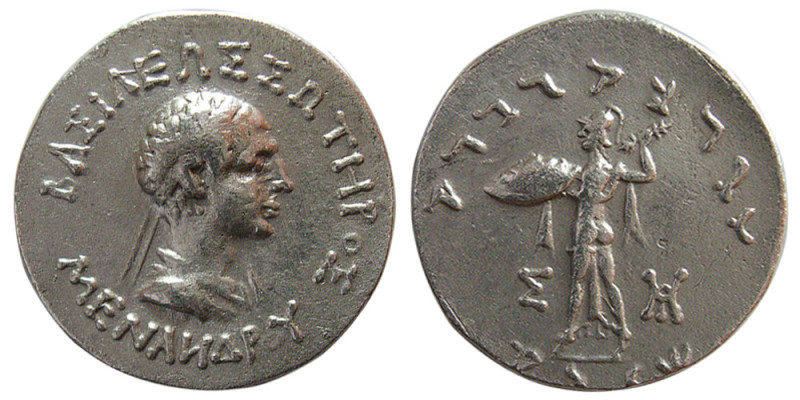 BAKTRIAN KINGS, Menander I Soter, Ca. 165/55-130 BC. AR Tetradrachm (9.44 gm; 25...