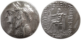 KINGS of ELYMIAS. Kamnaskires III and Queen Anzaze. AR Tetradrachm