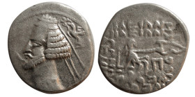 INDO-PARTHIA. Phraates IV. 38-2 BC. AR Drachm. Rare.