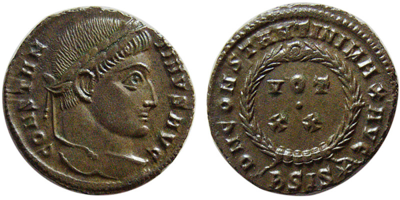 ROMAN EMPIRE. Constantine I, 306-337 AD. Æ Follis (2.77 gm; 18 mm). Siscia, AD. ...