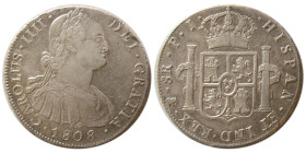 SPANISH COLONIAL, BOLIVIA. Carolus IIII. 1808. P.J. AR 8 Reales.