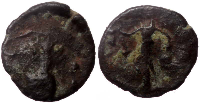 Uncertain Barbarous Imitation of Roman follis. AE, (Bronze, 0.57 g 10 mm). ca.4t...