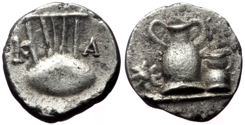 Apulia, Canusium, AR Obol, (Silver, 0.61 g 9 mm), Circa 300-250 BC. Apulia, Canu...