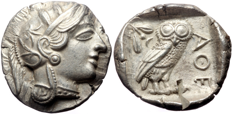 Attica, Athens, AR Tetradrachm,(Silver, 17.06 g 27 mm), Circa 454-404 BC. Attica...