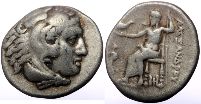 Kings of Macedon, Alexander III 'the Great', AR Drachm, (Silver, 4.14 g 17 mm), ...