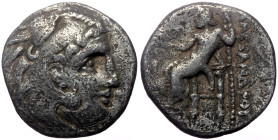 Kings of Thrace (Macedonian). Lysimachos, AR Drachm, (Silver, 3.74 g 17 mm), 305-281 BC. Kolophon. In the name and types