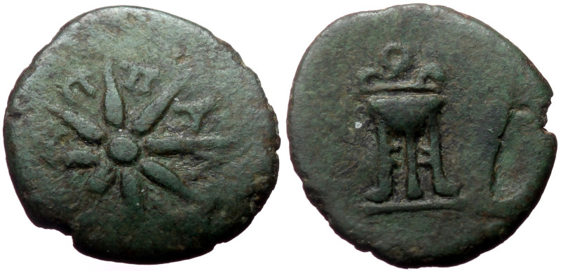 Kimmerian Bosporos, Pantikapaion AE (Bronze, 2,10g, 12mm) ca 109-105 BC. Kimmeri...