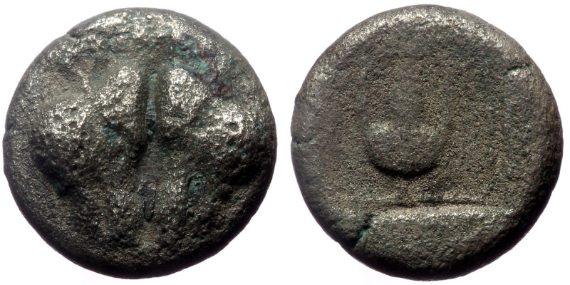 Lesbos, Uncertain mint, Bl Hemiobol. (Billon, 1.08 g 9 mm), Circa 500-450 BC. Le...