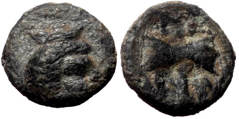 Troas, Tenedos? AE, (Bronze,0.38 g 8 mm), Circa Late 5th-early 4th century BC. T...