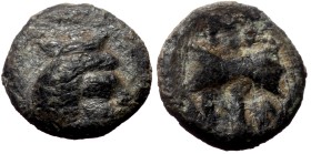 Troas, Tenedos? AE, (Bronze,0.38 g 8 mm), Circa Late 5th-early 4th century BC.
