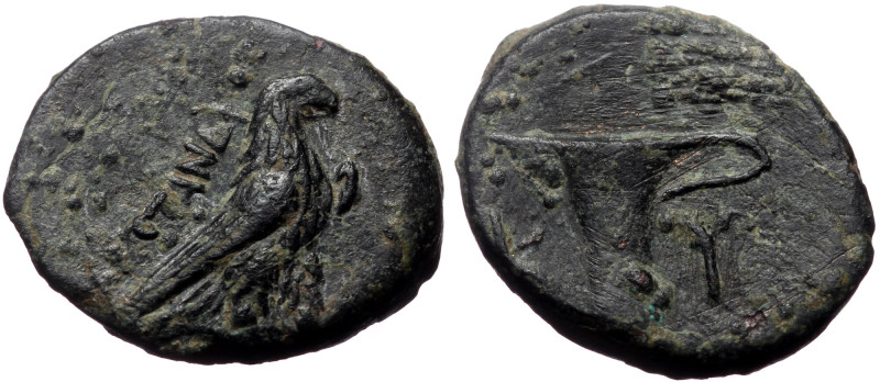 Aeolis, Kyme, AE (Bronze, 3.90 g 18 mm), Kleandros, magistrate. Circa 300-250 BC...