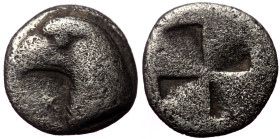 Aeolis, Kyme, AR Hemiobol, (Silver, 0.24 g 8 mm), Circa 480-450 BC.