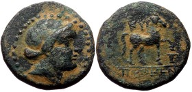 Aeolis, Kyme, AE, (Bronze, 6.31 g 20 mm), Circa 250-200 BC. Pythion, magistrate.