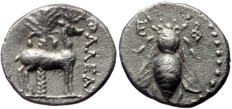 Ionia, Ephesos. AR Drachm. (Silver, 3.95 g 17 mm),Thaleas, magistrate. Circa 202...