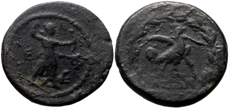 Ionia, Ephesus. AE. (Bronze, 9.85 g. 25 mm.) c. 50-27 BC. Magistrate, Iason. Ion...