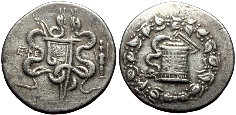 Ionia, Ephesos. Circa 180-67 BC. AR Tetradrachm (29.5mm, 12.45 g, 12h). Cistopho...