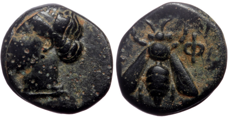 Ionia, Ephesos, AE, (Bronze,1.45 g 10 mm), Circa 375-325 BC. Ionia, Ephesos, AE,...