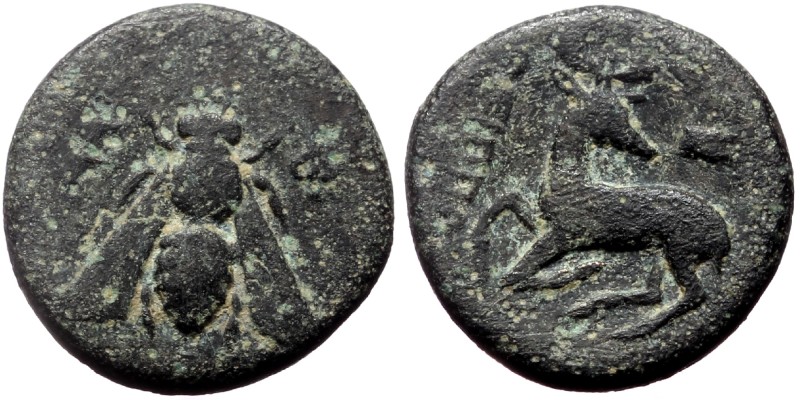 Ionia, Ephesos , AE (Bronze,1.92 g 16 mm), Uncertain, magistrate Circa 4th Centu...