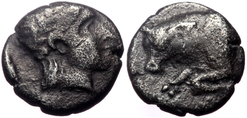 Caria, Mylasa, Hekatomnos, AR Diobol, (Silver, 1.10 g 10 mm), 392-376 BC. Caria,...