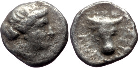 Caria, Knidos, AR Diobol, (Silver, 1.14 g 10 mm), Circa 300-190 BC.