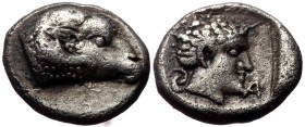 Caria, Uncertain. AR Hemiobol, (Silver 0.51 g 7 mm). 5th-4th centuries BC.