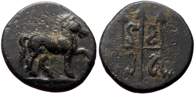 Caria, Mylasa, AE, (Bronze,1.26 g 13 mm), 3rd-2nd centuries BC. Caria, Mylasa, A...