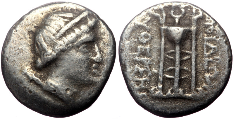 Caria, Knidos, AR Tetrobol, (Silver, 2.44 g 14 mm), Circa 250-210 BC. Uncertain ...