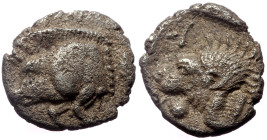 Mysia, Kyzikos, AR Obol, (Silver,0.73 g 9 mm), Circa 450-400 BC.