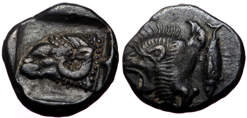 Mysia, Kyzikos. AR, Trihemiobol, (Silver, 1.08 g 10 mm). Circa 450-400 BC. Mysia...