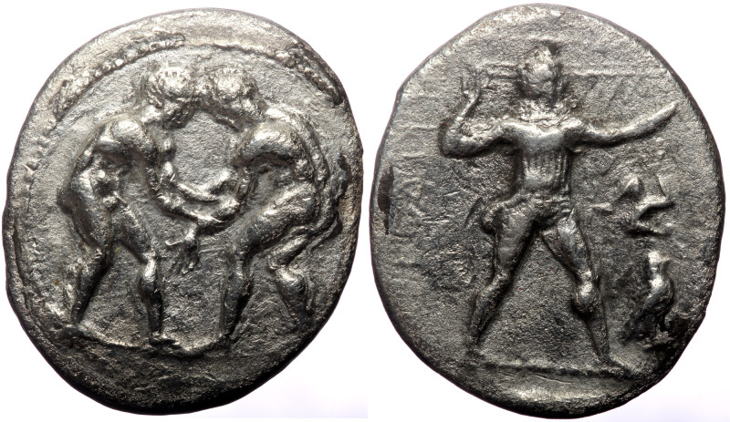 Pamphylia, Aspendos, AR Stater, (Silver, 9.79 g 15 mm), Circa 380/75-330/25 BC. ...