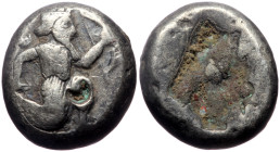 Achaemenid Empire, Time of Artaxerxes I to Xerxes II AR Siglos, (Silver, 5.29 g 14 mm), Circa 455-420 BC, Sardes.