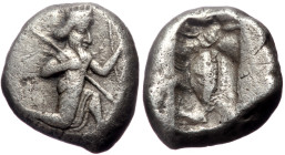 Persia, Achaemenid Empire. Sardes. Time of Darios I to Xerxes II, AR Siglos, (Silver, 5.25 g 15 mm), 485-420 BC.