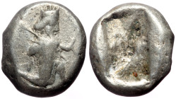 Persia, Achaemenid EmpireTime of Darios I to Xerxes II, AR Siglos, (Silver, 5.25 g 15 mm), 485-420 BC. Sardes.