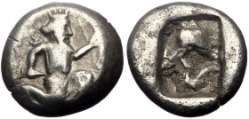 Persia, Achaemenid Empire, AR Siglos, (Silver,4.55 g 13 mm),Time of Artaxerxes II to Artaxerxes III, Circa 375-340 BC. S